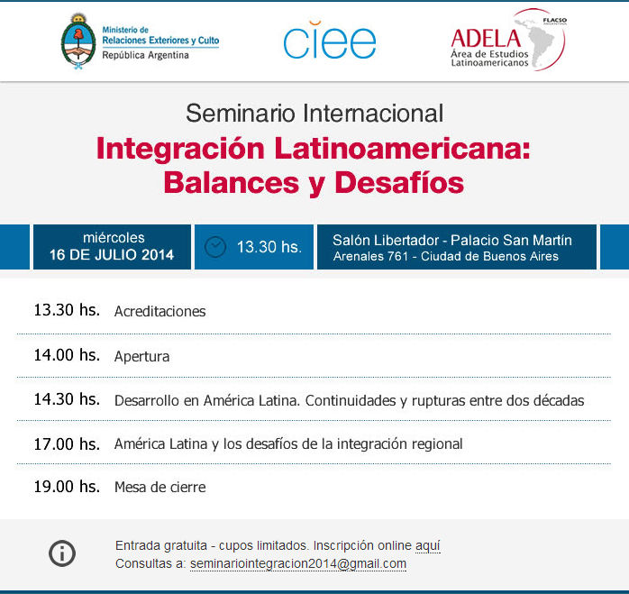 Seminario Internacional Integración Latinoamericana: Balances y Desafíos