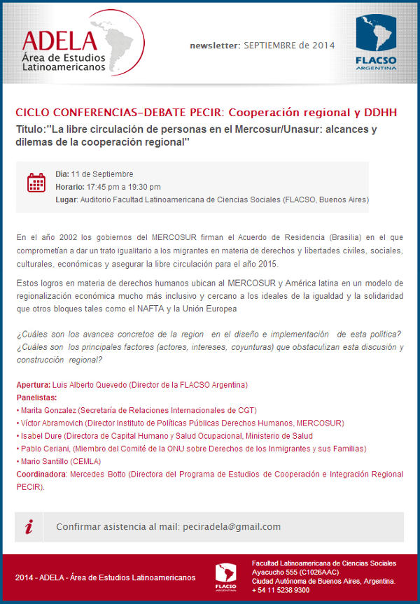 Conferencias PECIR-Libre circulación de personas en el MERCOSUR