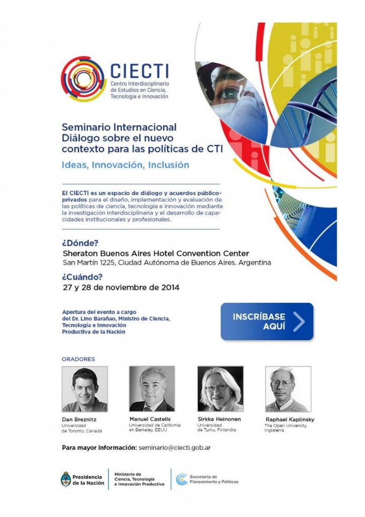 Seminario Internacional Dialogo sobre el nuevo contexto para las politicas de CTI 