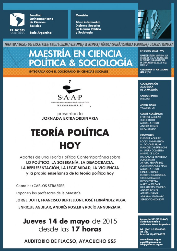 Jornada Extraordinaria - Teoria Politica Hoy