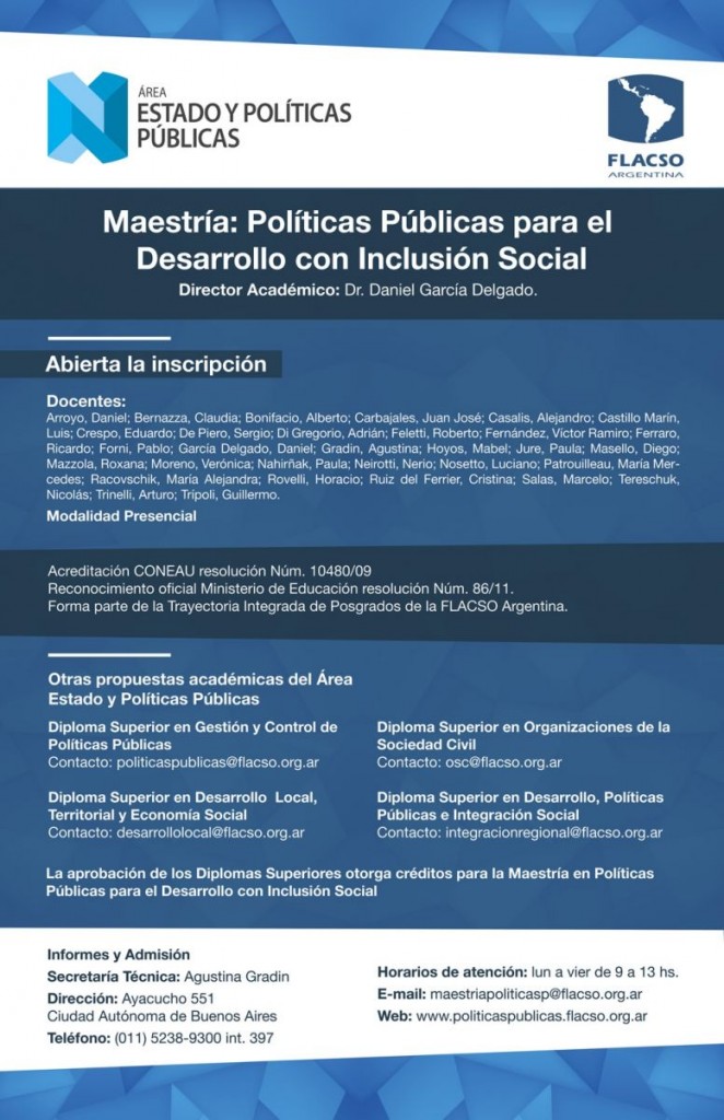 Maestría en Políticas Públicas para el Desarrollo con Inclusión Social 