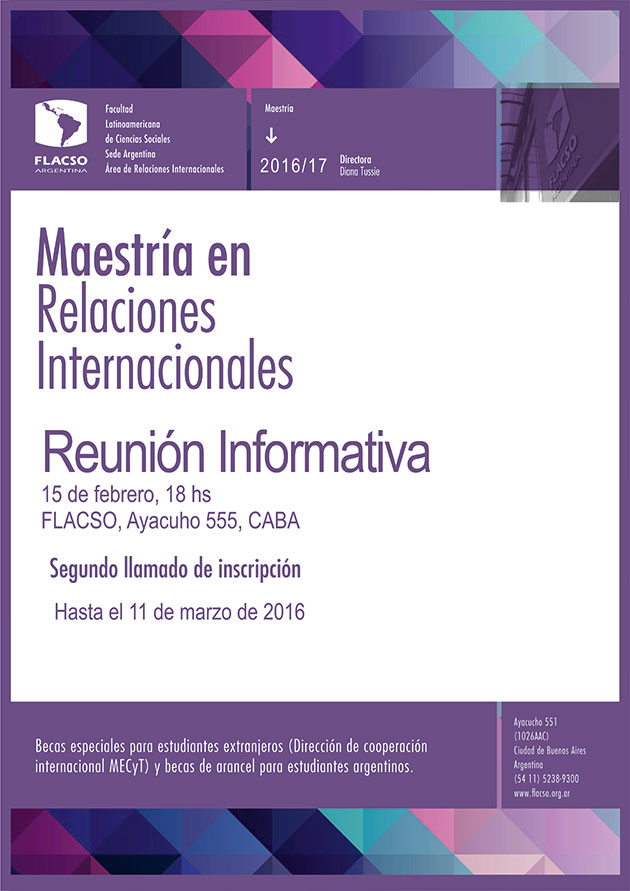 Maestría en Relaciones Internacionales: Charla informativa