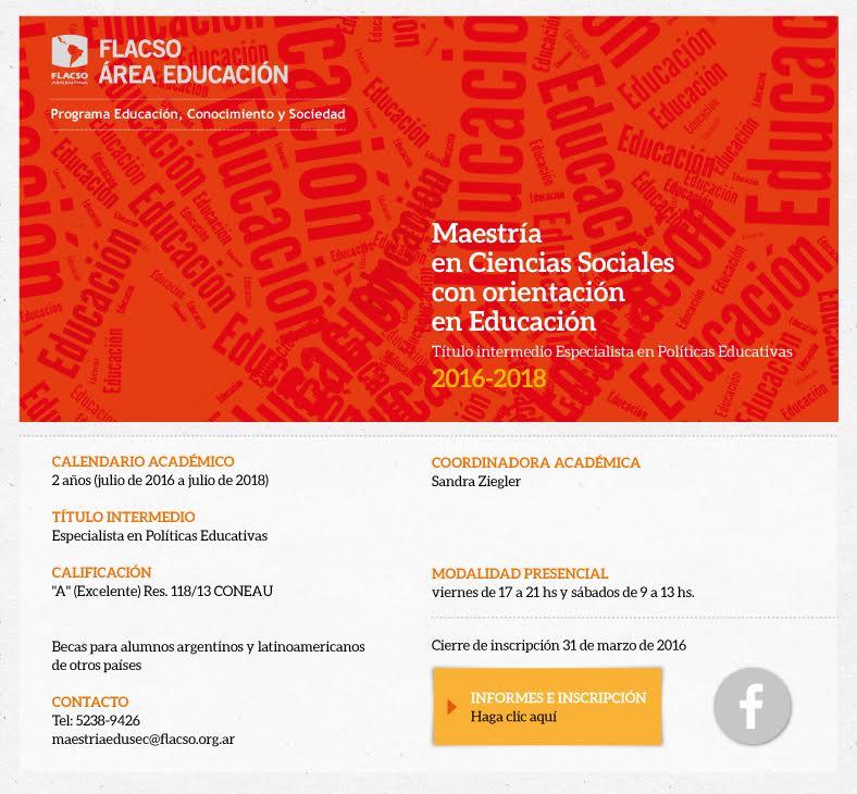 Maestría en Ciencias Sociales con orientación en Educación: Charla informativa