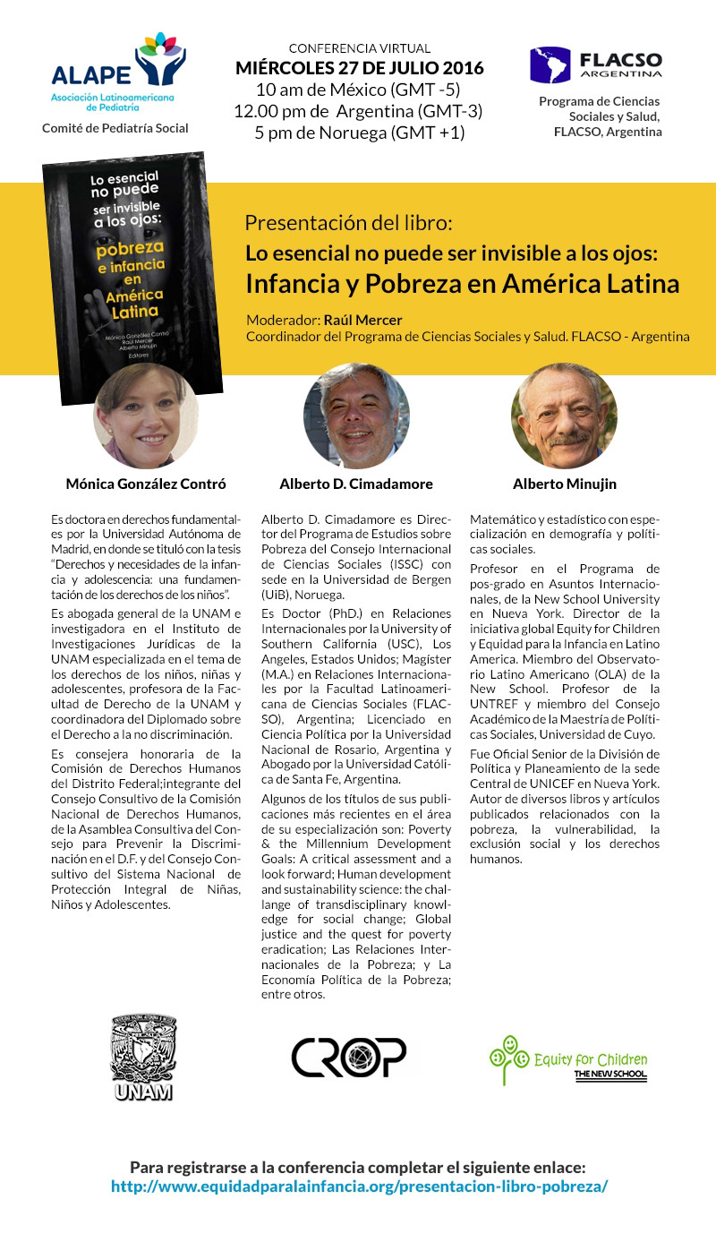 Presentación del libro: Lo esencial no puede ser invisible a los ojos: pobreza e infancia en América Latina