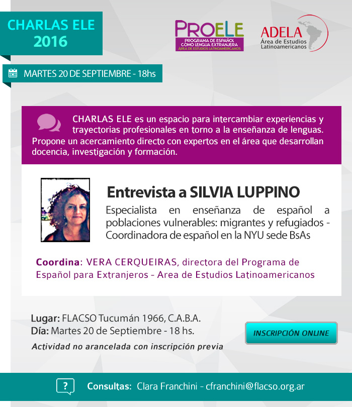 Charla ELE con Silvia Luppino